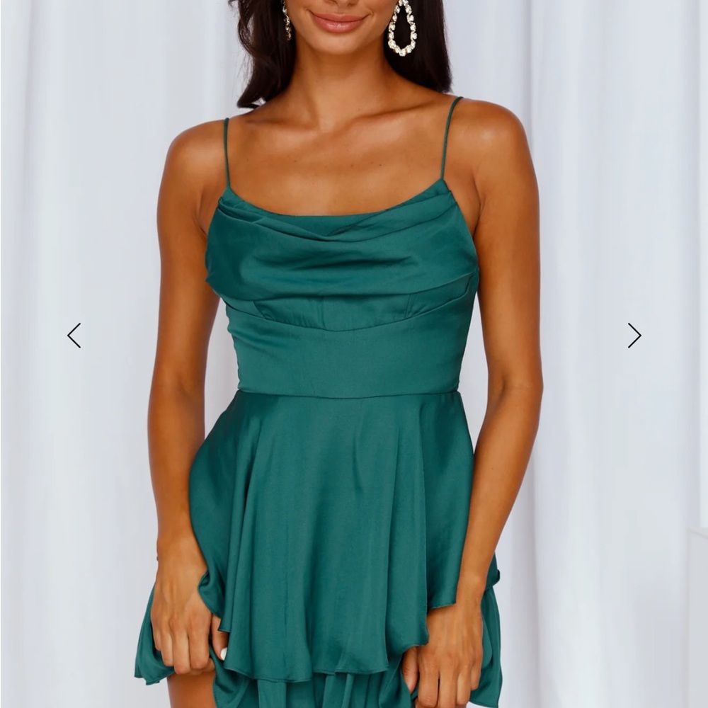 Hello Molly Emerald Spaghetti Strap Mini Dress